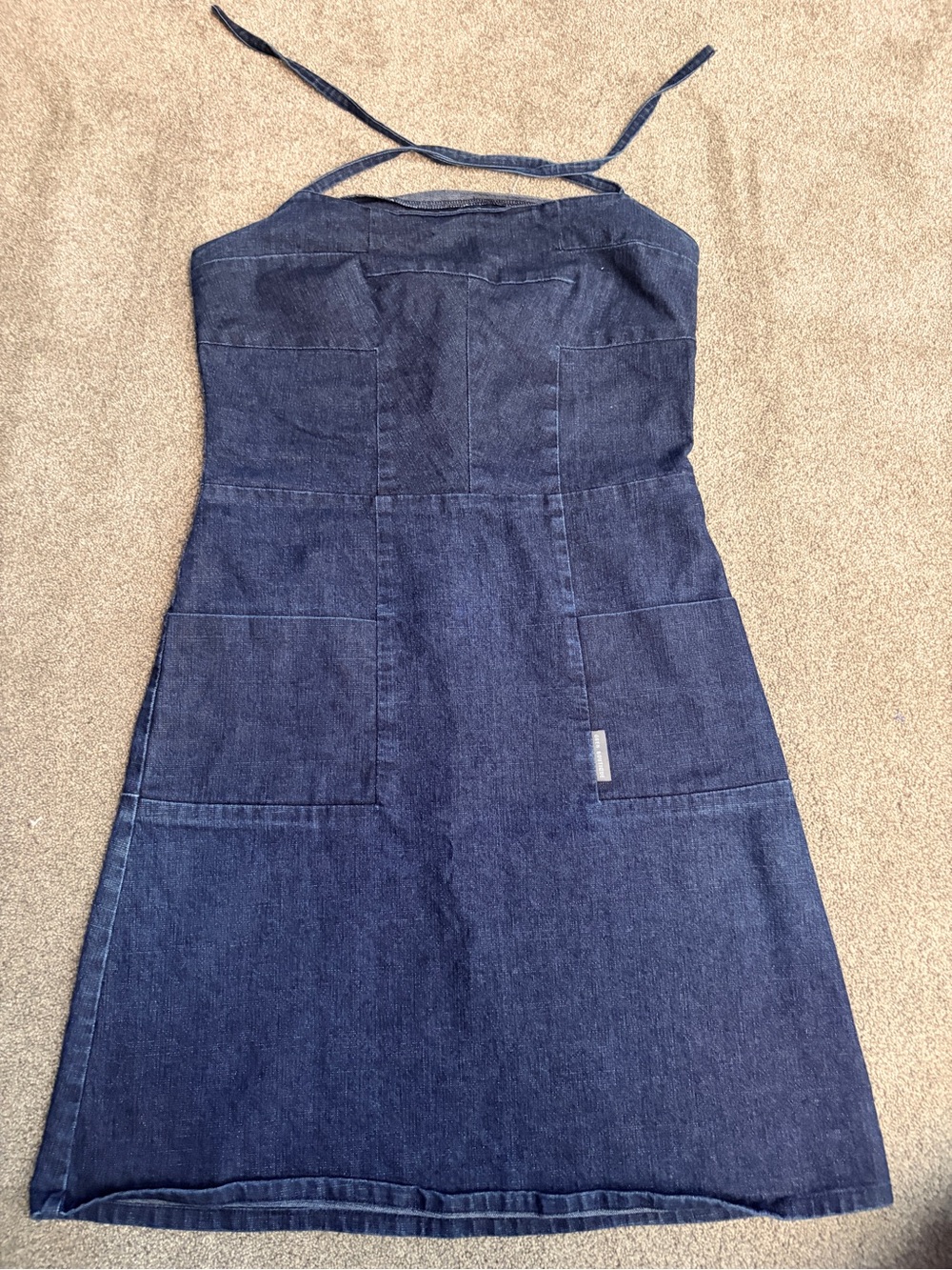Vintage 90s/Y2K Geek Boutique Denim Halter Mini Dress